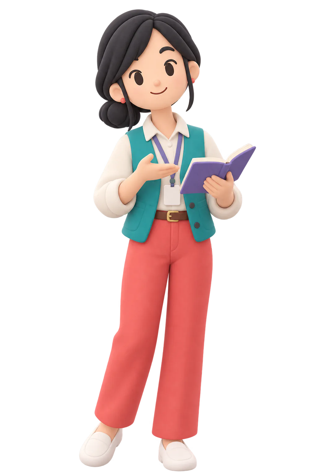Teacher holding a notebook