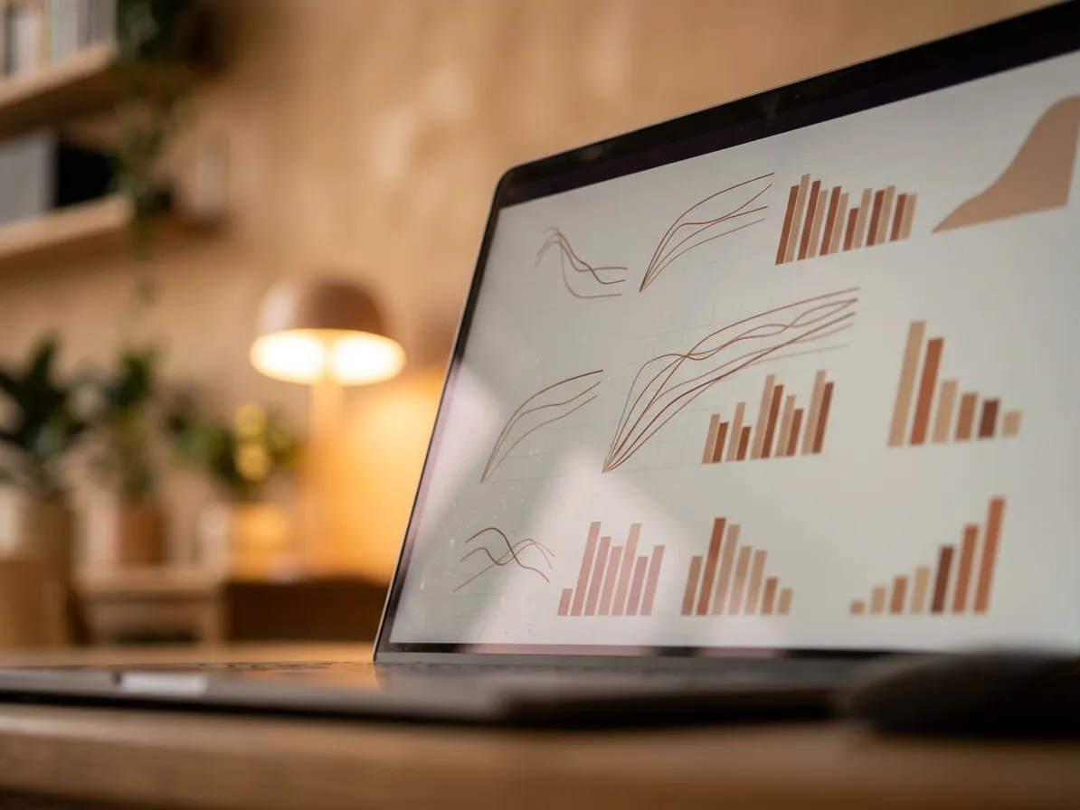 Model evaluation charts on a screen